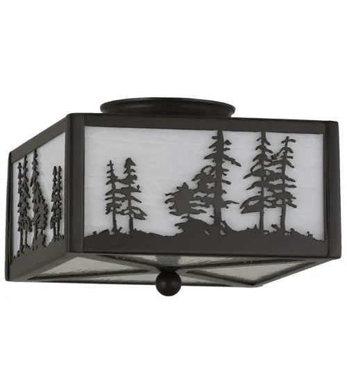 10"Sq Tall Pines Flushmount