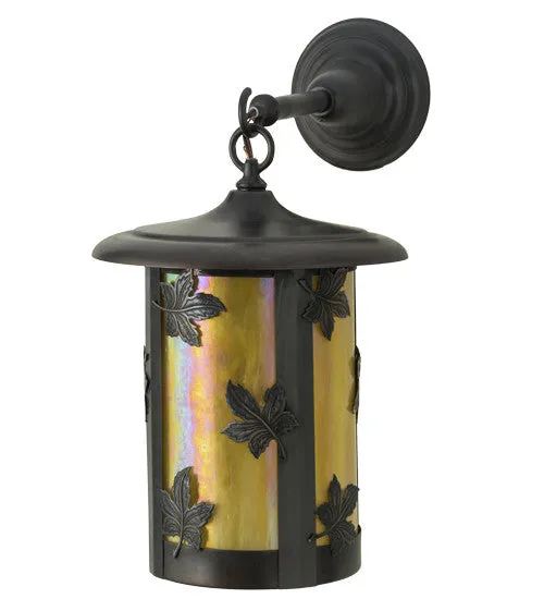 10"W Fulton Maple Leaf Hanging Outdoor Wall Sconce