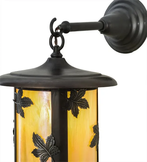 10"W Fulton Maple Leaf Hanging Outdoor Wall Sconce