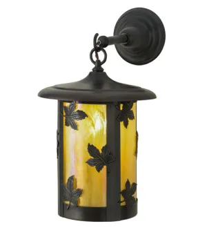 10"W Fulton Maple Leaf Hanging Outdoor Wall Sconce