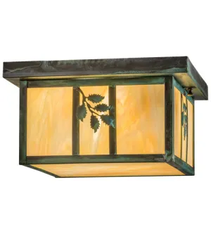 12"Sq Hyde Park Sprig Outdoor Flushmount