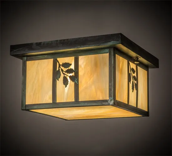 12"Sq Hyde Park Sprig Outdoor Flushmount
