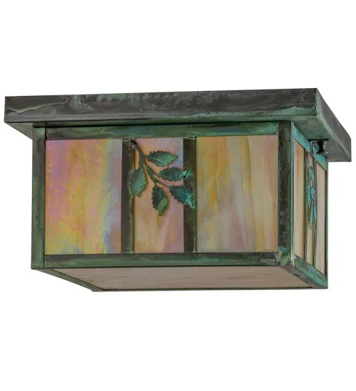 12"Sq Hyde Park Sprig Outdoor Flushmount