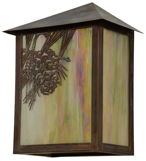 12"W Seneca Winter Pine Outdoor Wall Sconce