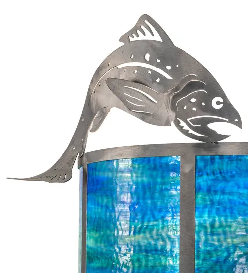 14"W Leaping Trout Wildlife Wall Sconce