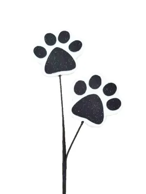 18" Black/White Paw Print Spray