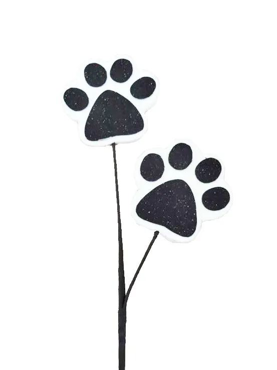 18" Black/White Paw Print Spray