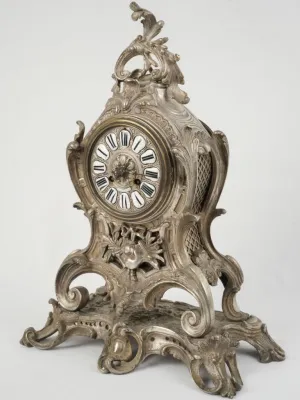 19th Century Louis XV Style Silver-Plated Bronze "12 Pavés" Cartel Clock 19¾"