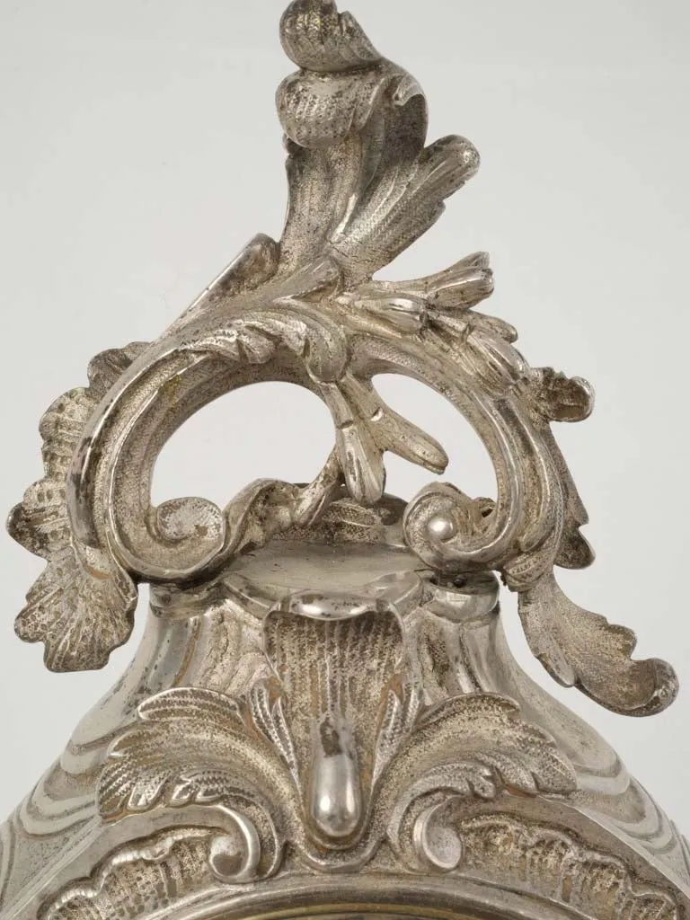 19th Century Louis XV Style Silver-Plated Bronze "12 Pavés" Cartel Clock 19¾"