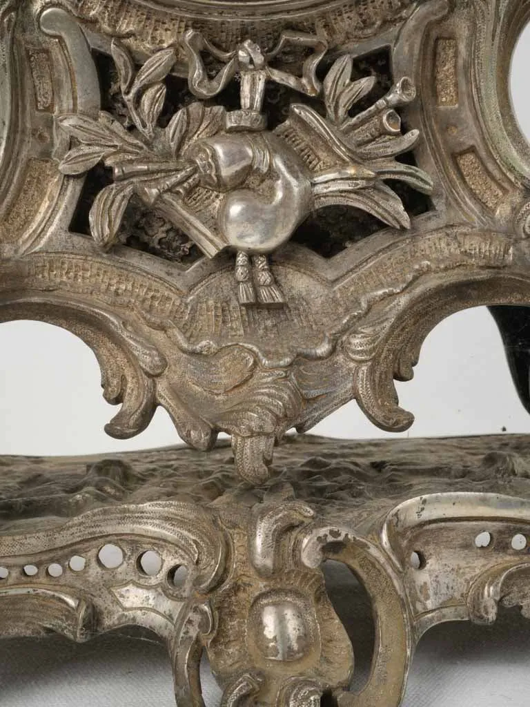 19th Century Louis XV Style Silver-Plated Bronze "12 Pavés" Cartel Clock 19¾"