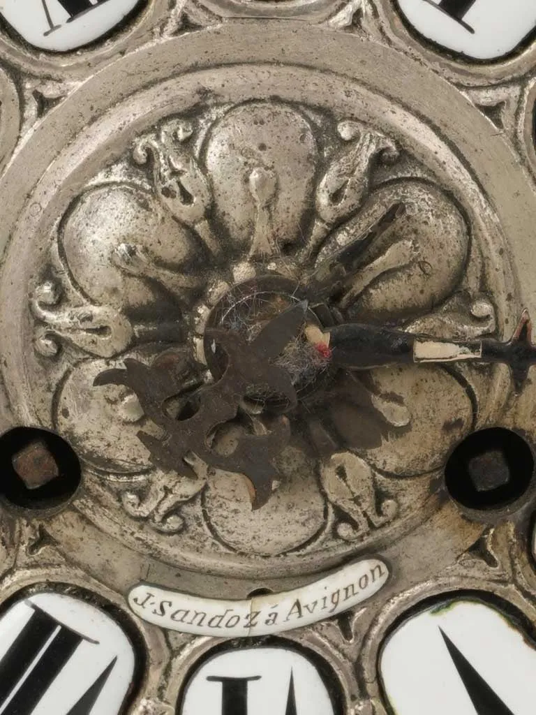 19th Century Louis XV Style Silver-Plated Bronze "12 Pavés" Cartel Clock 19¾"