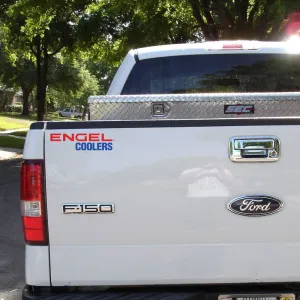 7.5" ENGEL COOLERS Window Decal in Black or Red and Blue