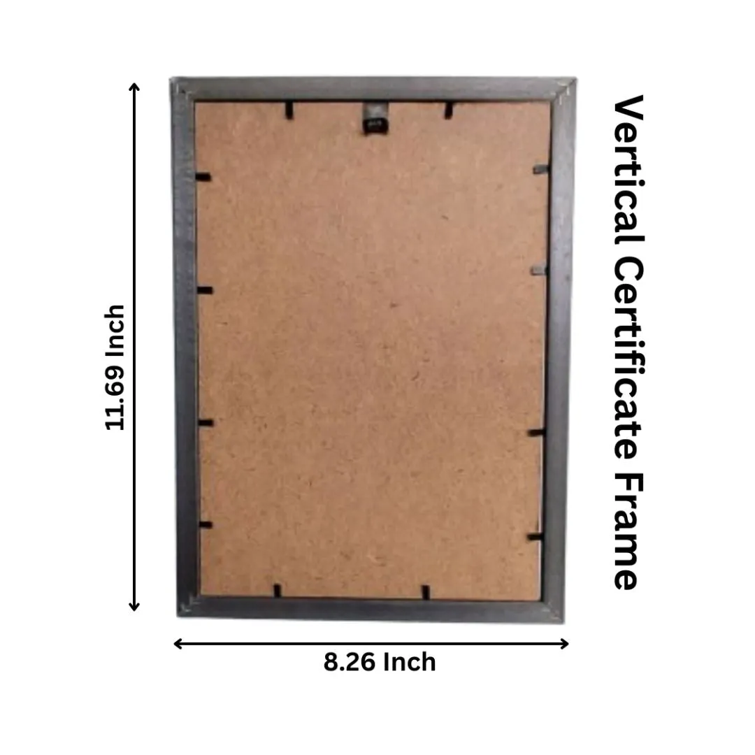 A4 Size Certificate Frame, 8x12 Inch Photo Frame For Certificates @ 59.90/-  Set Of 5 Synthetic Wood Moulding Flexi Glass, Black
