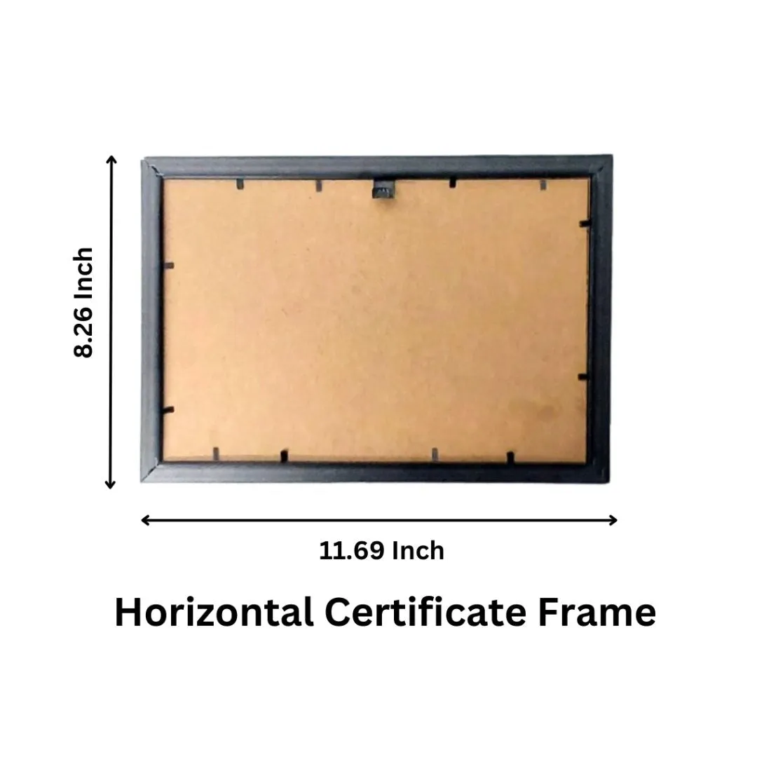 A4 Size Certificate Frame, 8x12 Inch Photo Frame For Certificates @ 59.90/-  Set Of 5 Synthetic Wood Moulding Flexi Glass, Black