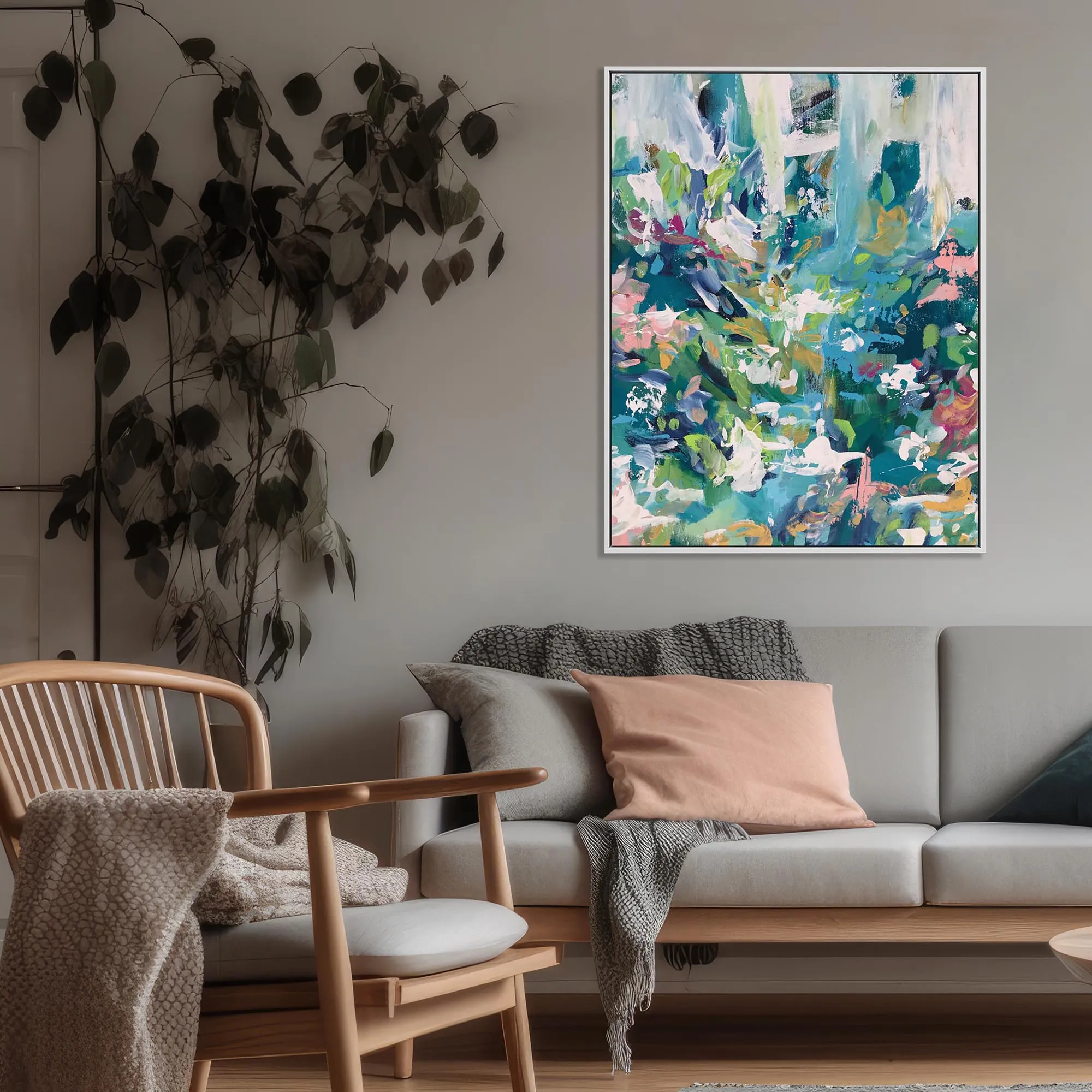 Abstract 110 Framed Canvas