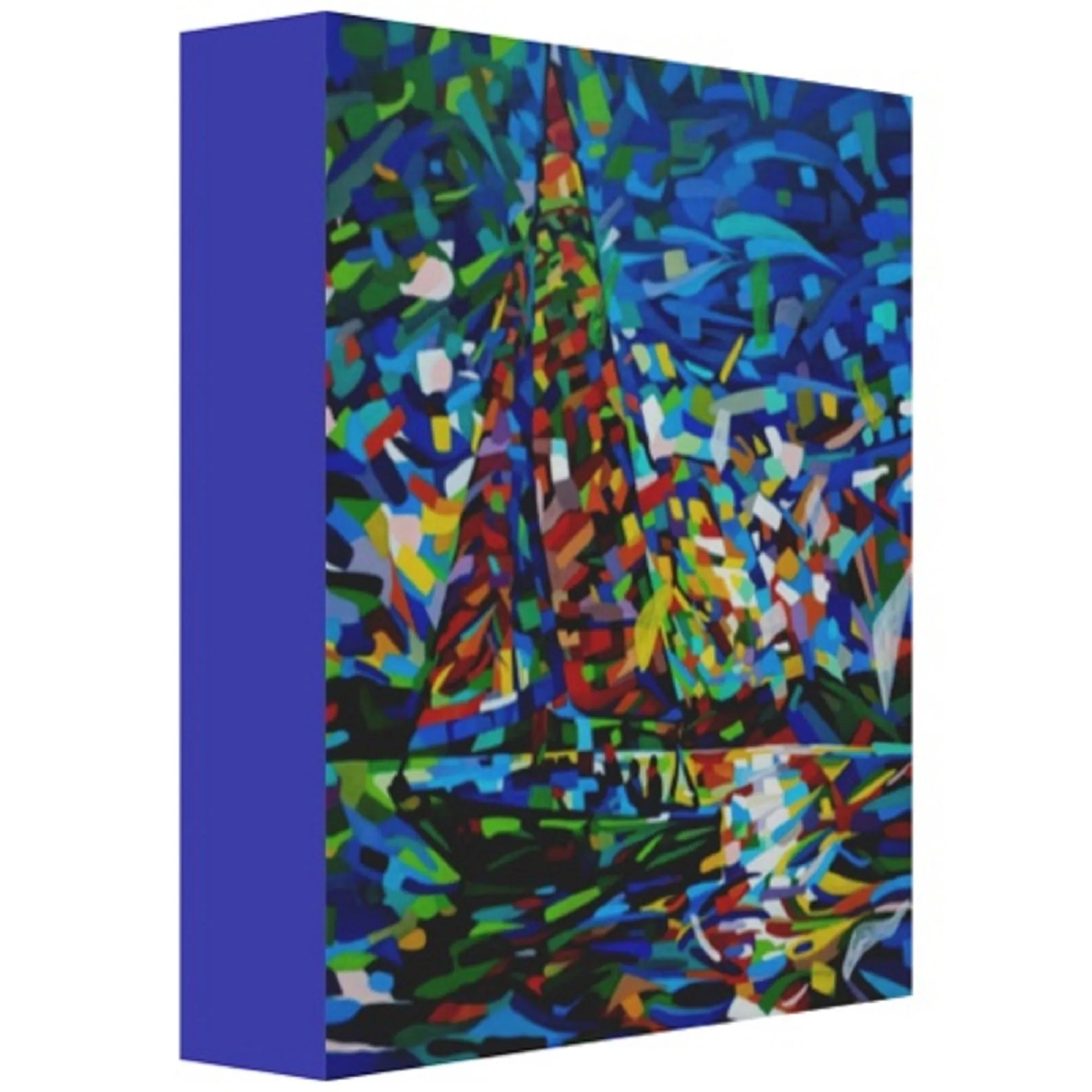 Abstract Sail Boat art, giclee reproduction print, water, lake, abstract ocean art, artist David Heatwole