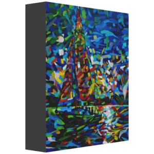 Abstract Sail Boat art, giclee reproduction print, water, lake, abstract ocean art, artist David Heatwole