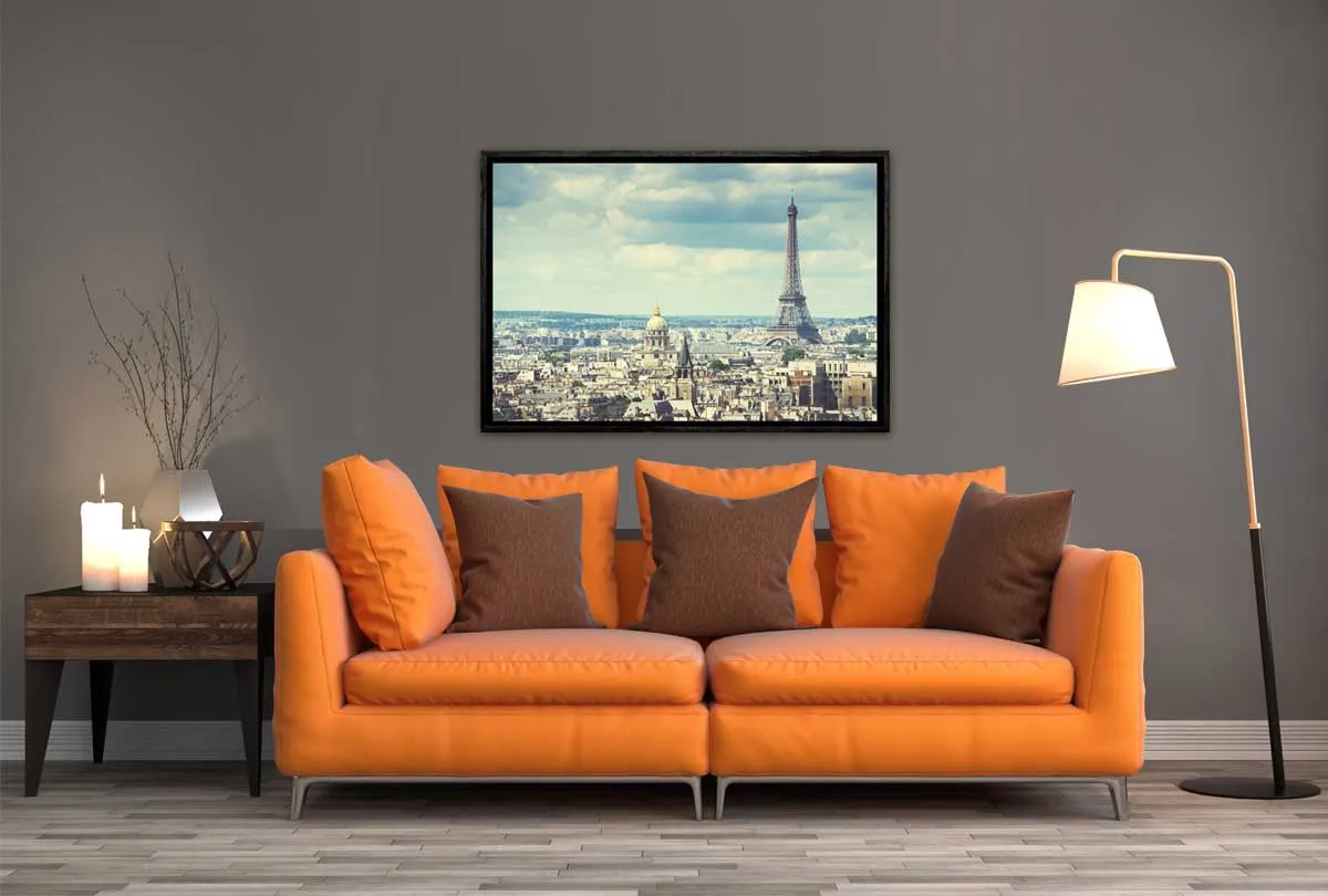 Aerial of Paris with Eiffel Tower, France | Canvas Wall Art Print