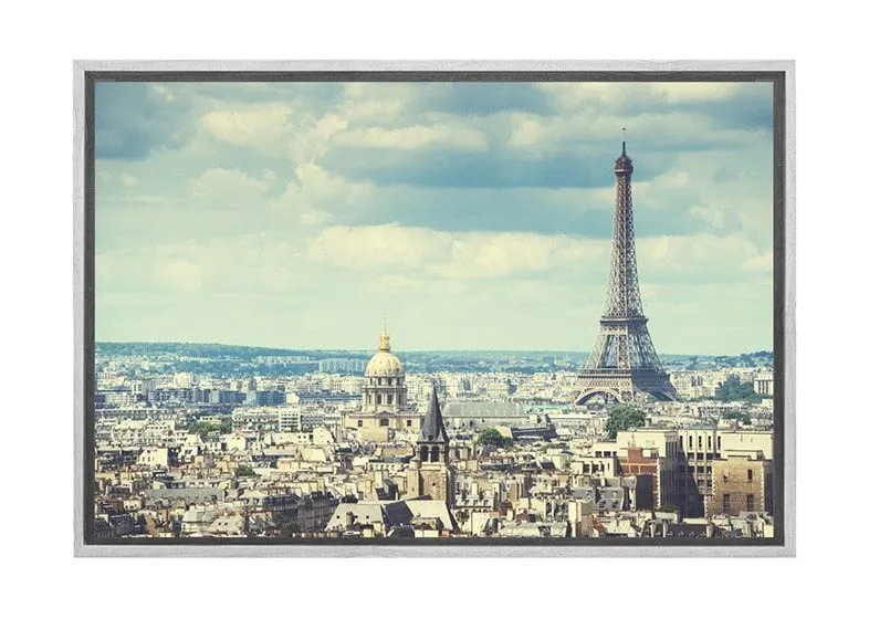 Aerial of Paris with Eiffel Tower, France | Canvas Wall Art Print