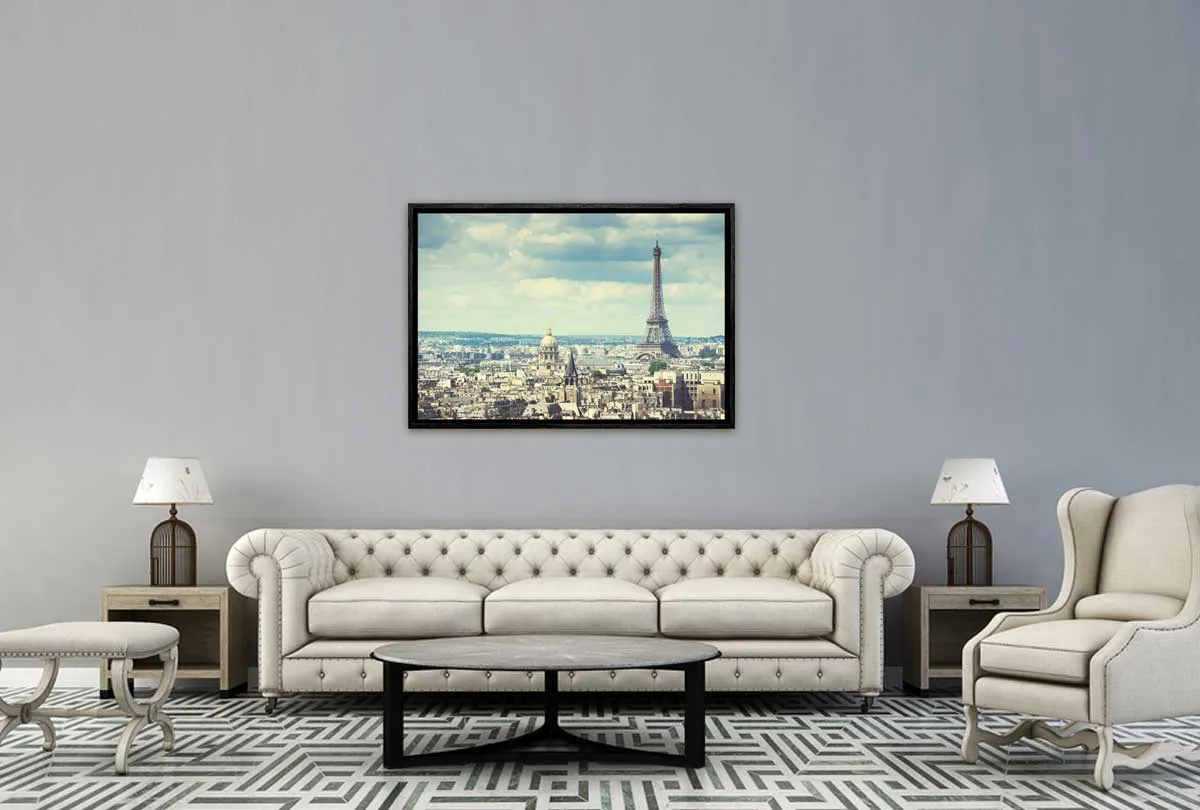 Aerial of Paris with Eiffel Tower, France | Canvas Wall Art Print