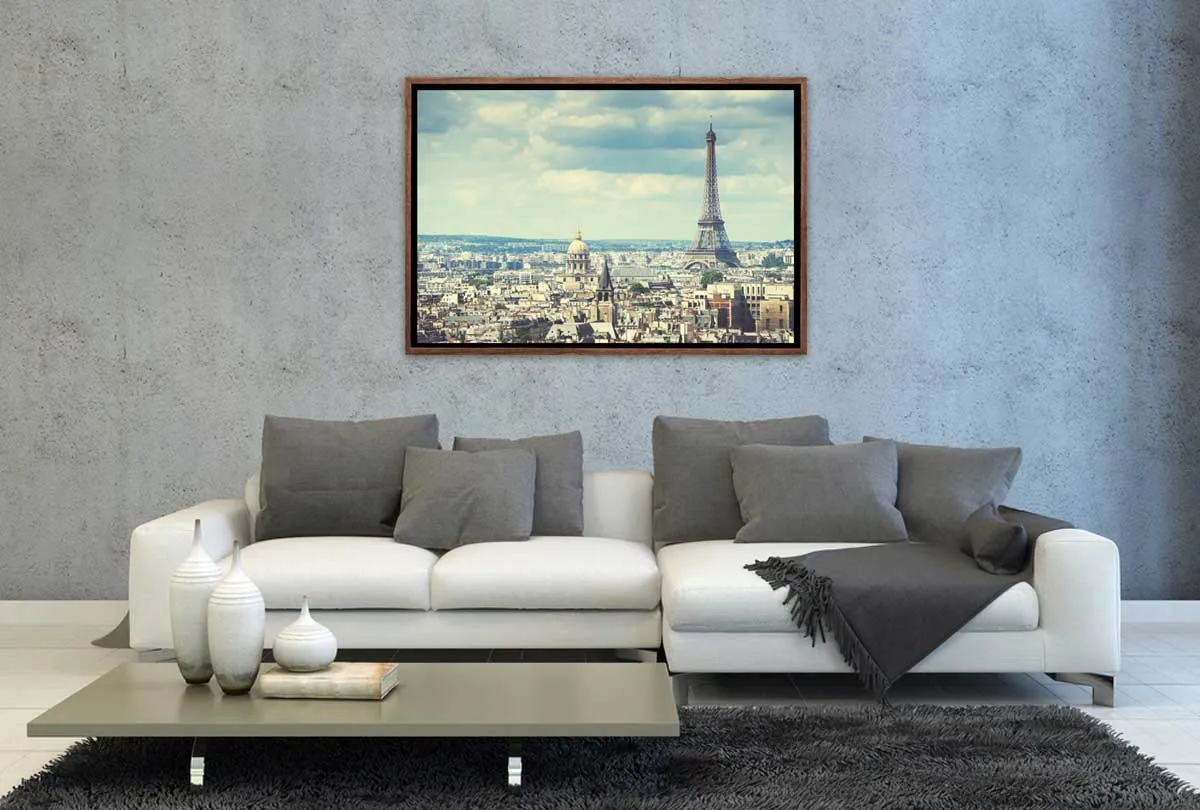 Aerial of Paris with Eiffel Tower, France | Canvas Wall Art Print