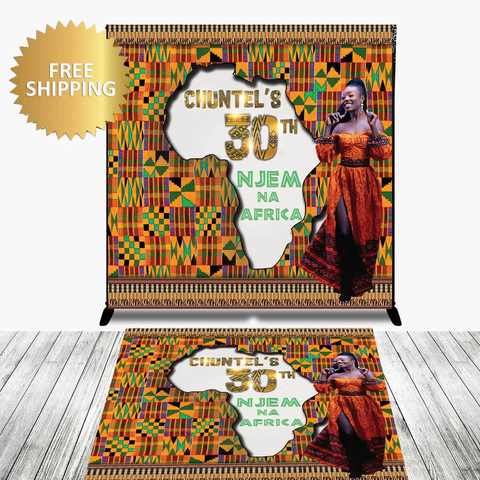 Africa Floor Decal sticker, Removable sticker, Removable vinyl sticker,  Birthday backdrop, 21 Birthday step and Repeat, Africa decal
