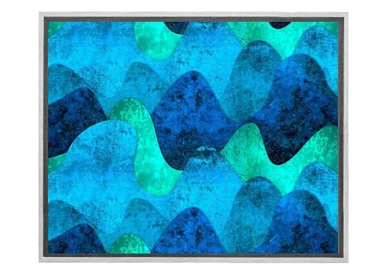 Aqua Blue Waves Pattern | Canvas Wall Art Print