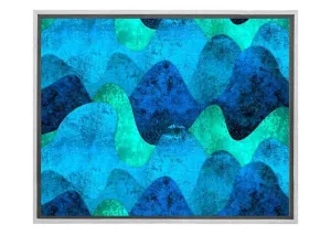 Aqua Blue Waves Pattern | Canvas Wall Art Print