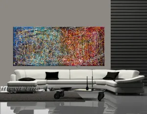 Art Piece Abstract Paintings | Jackson Pollock Style | Large Modern Art - Vintage Beauty 5