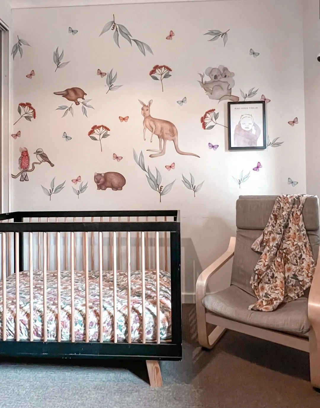 Australian Animals Australian Design Hand Painted Peel & Stick, Removable Wall Decal. Nursery, Kids Playroom, Kids Teens Bedroom