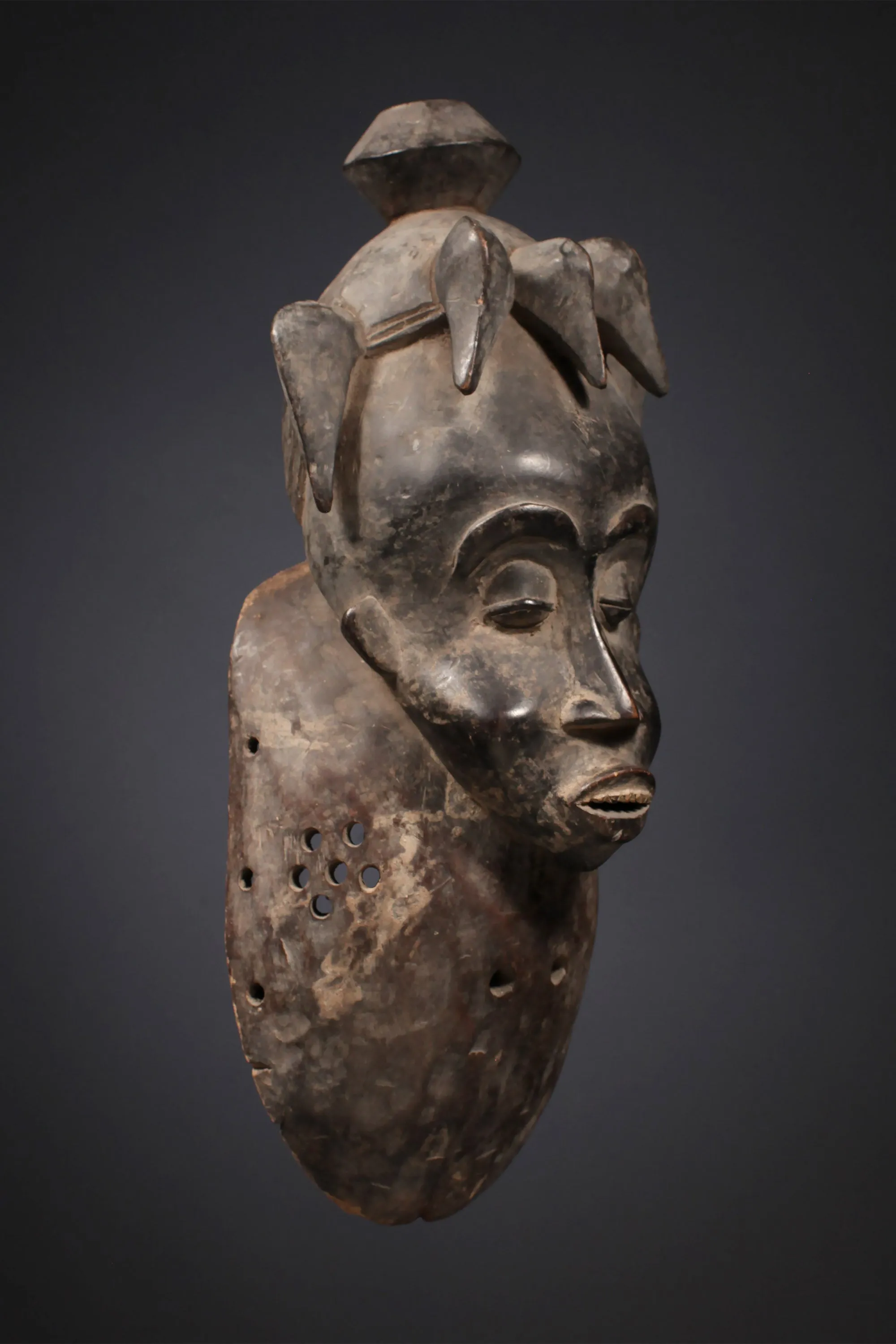 Authentic, Rare,Senufo Wall Decor Mask, Carved Wooden  African Mask