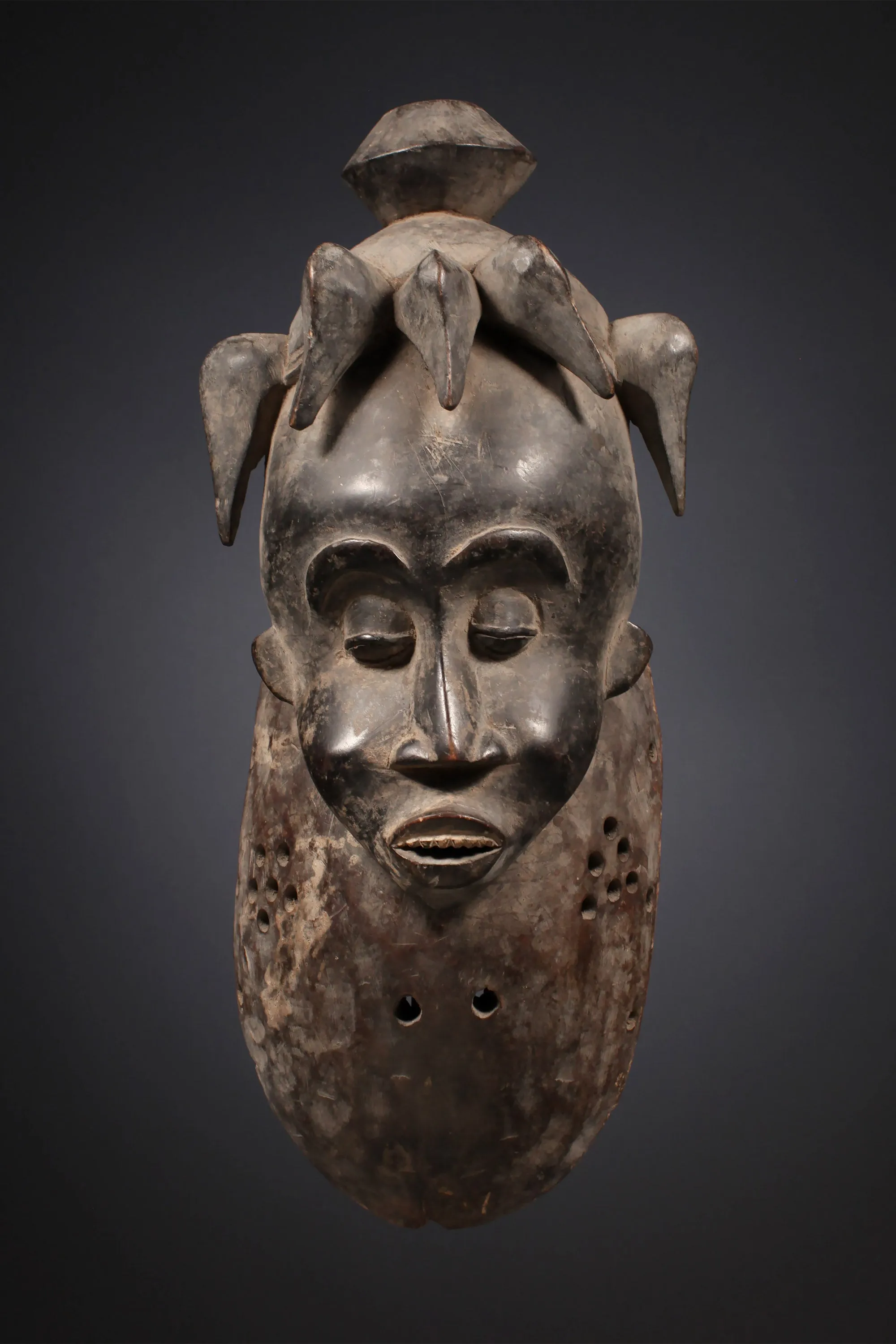 Authentic, Rare,Senufo Wall Decor Mask, Carved Wooden  African Mask