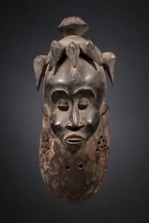 Authentic, Rare,Senufo Wall Decor Mask, Carved Wooden  African Mask