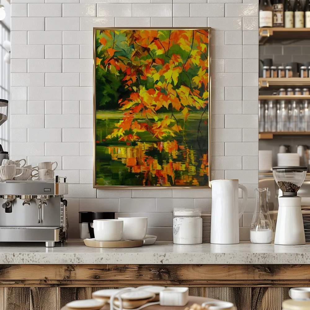 Autumn Reflections - Stretched Canvas, Poster or Fine Art Print