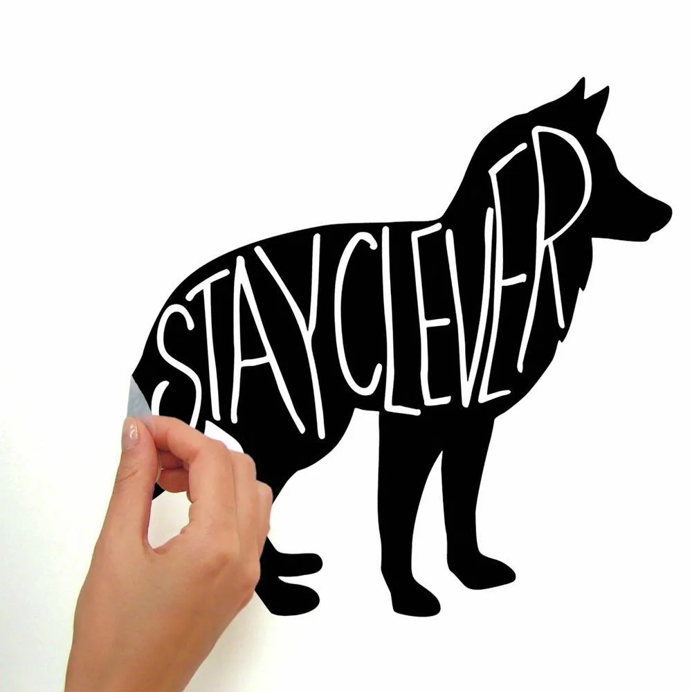 Black Adventure Awaits Animal Giant Wall Decals