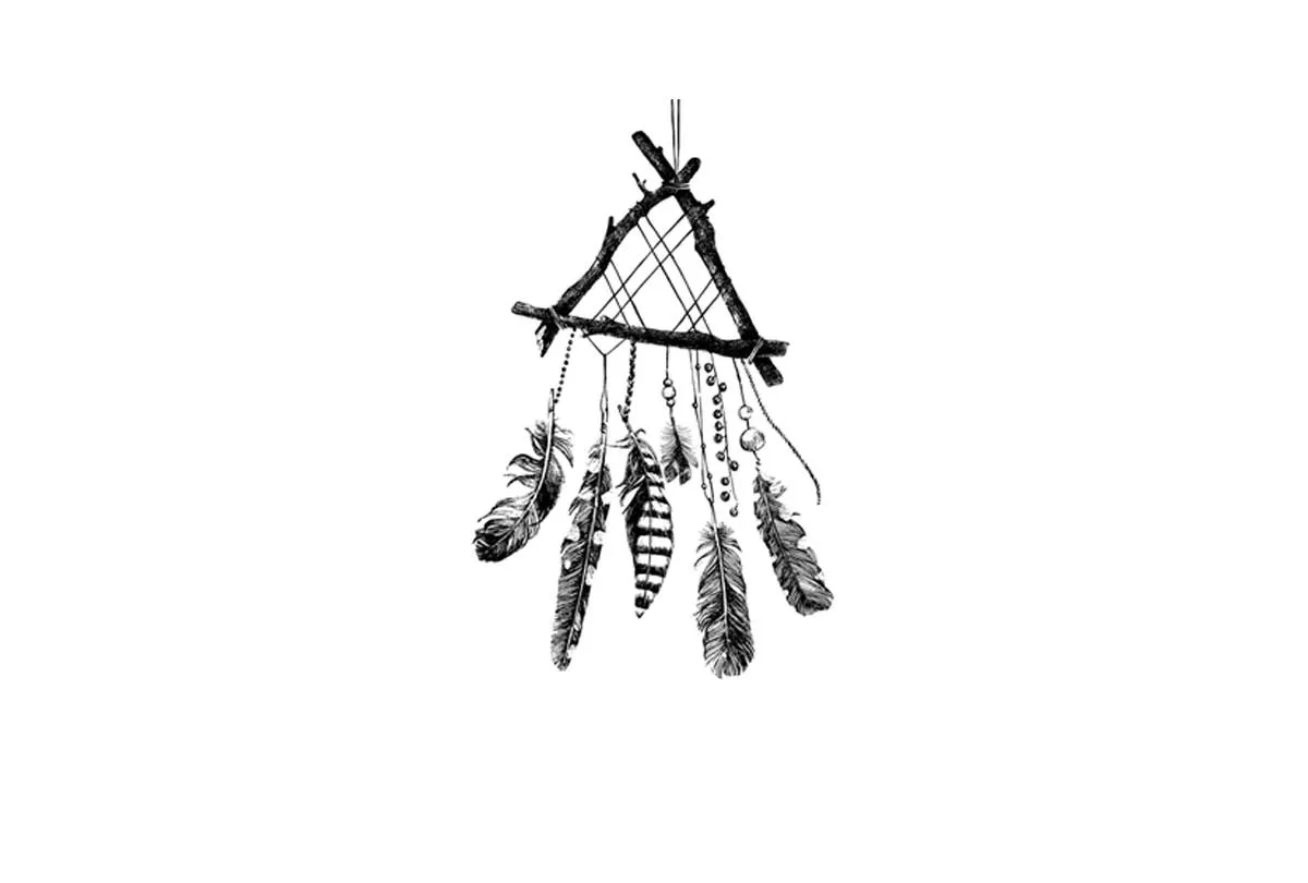 Black & White Dream Catcher | Canvas Wall Art Print