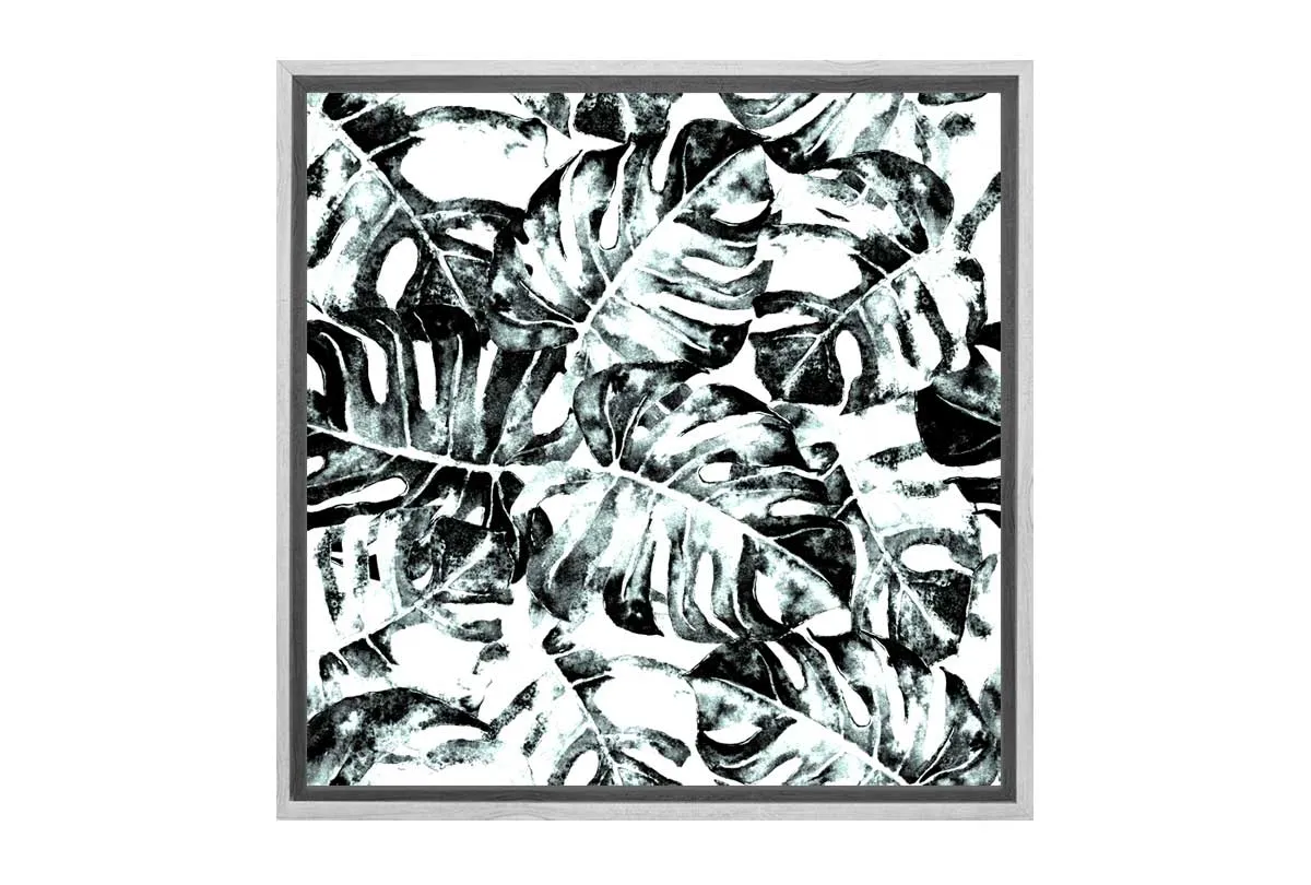 Black and White Monstera | Canvas Wall Art Print