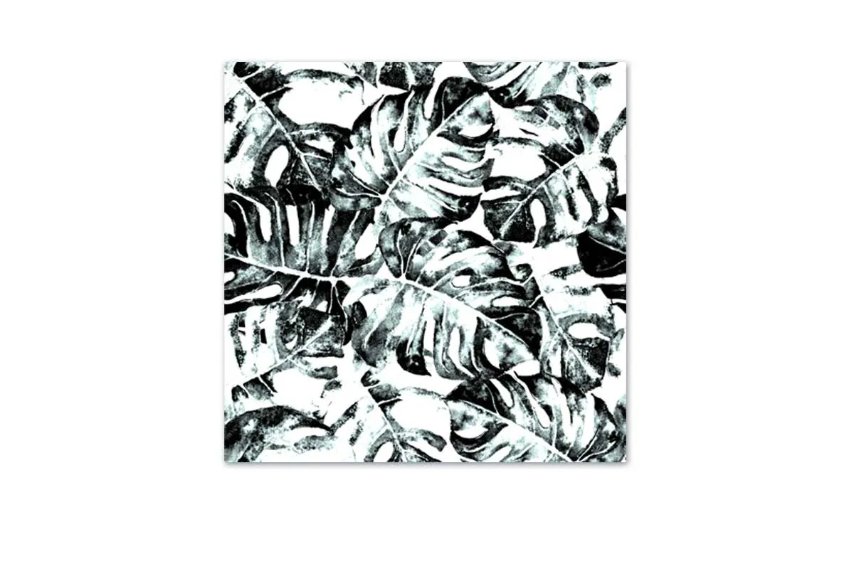 Black and White Monstera | Canvas Wall Art Print