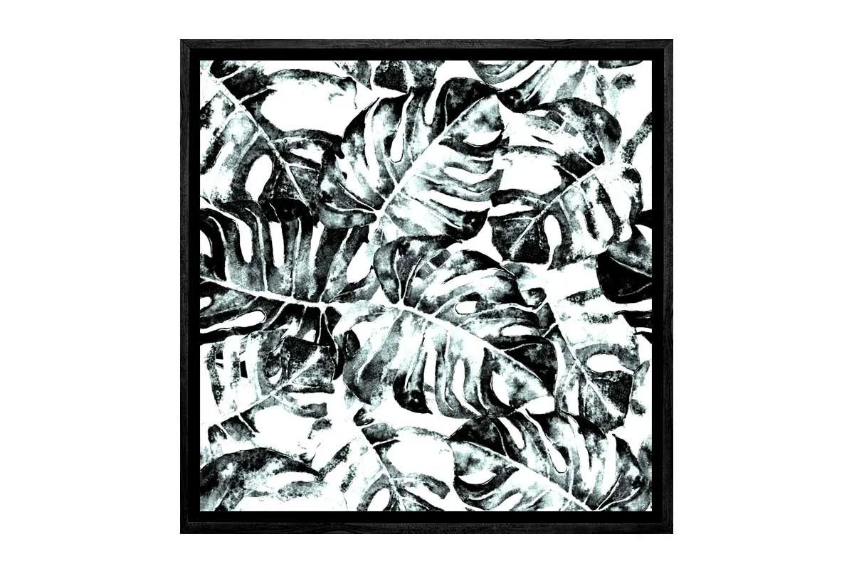 Black and White Monstera | Canvas Wall Art Print