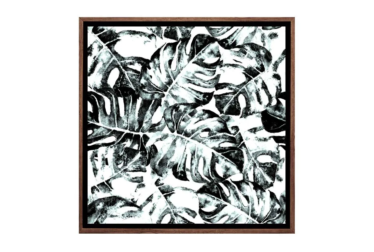 Black and White Monstera | Canvas Wall Art Print