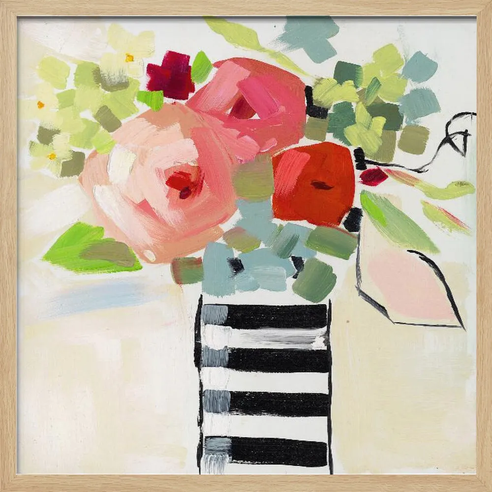 Black and White Vase - Square Stretched Canvas, Poster or Fine Art Print