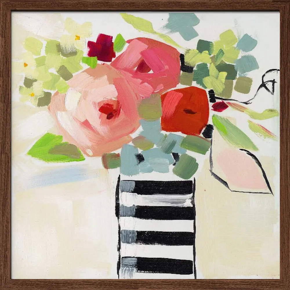 Black and White Vase - Square Stretched Canvas, Poster or Fine Art Print
