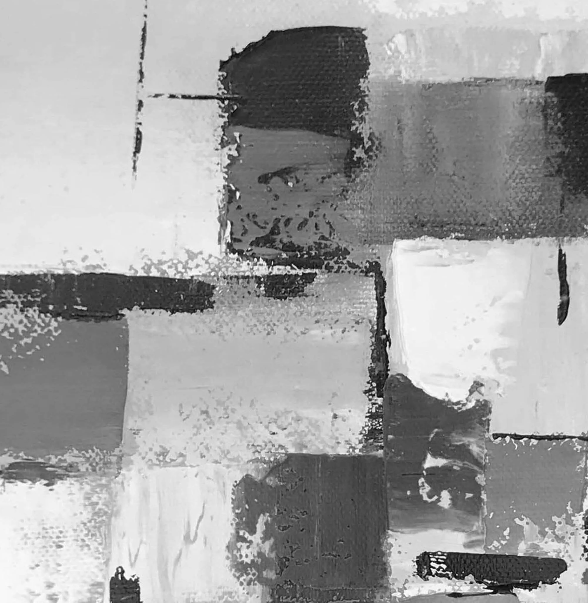 Black and White Wall Art Canvas Grey Abstract Painting cp033