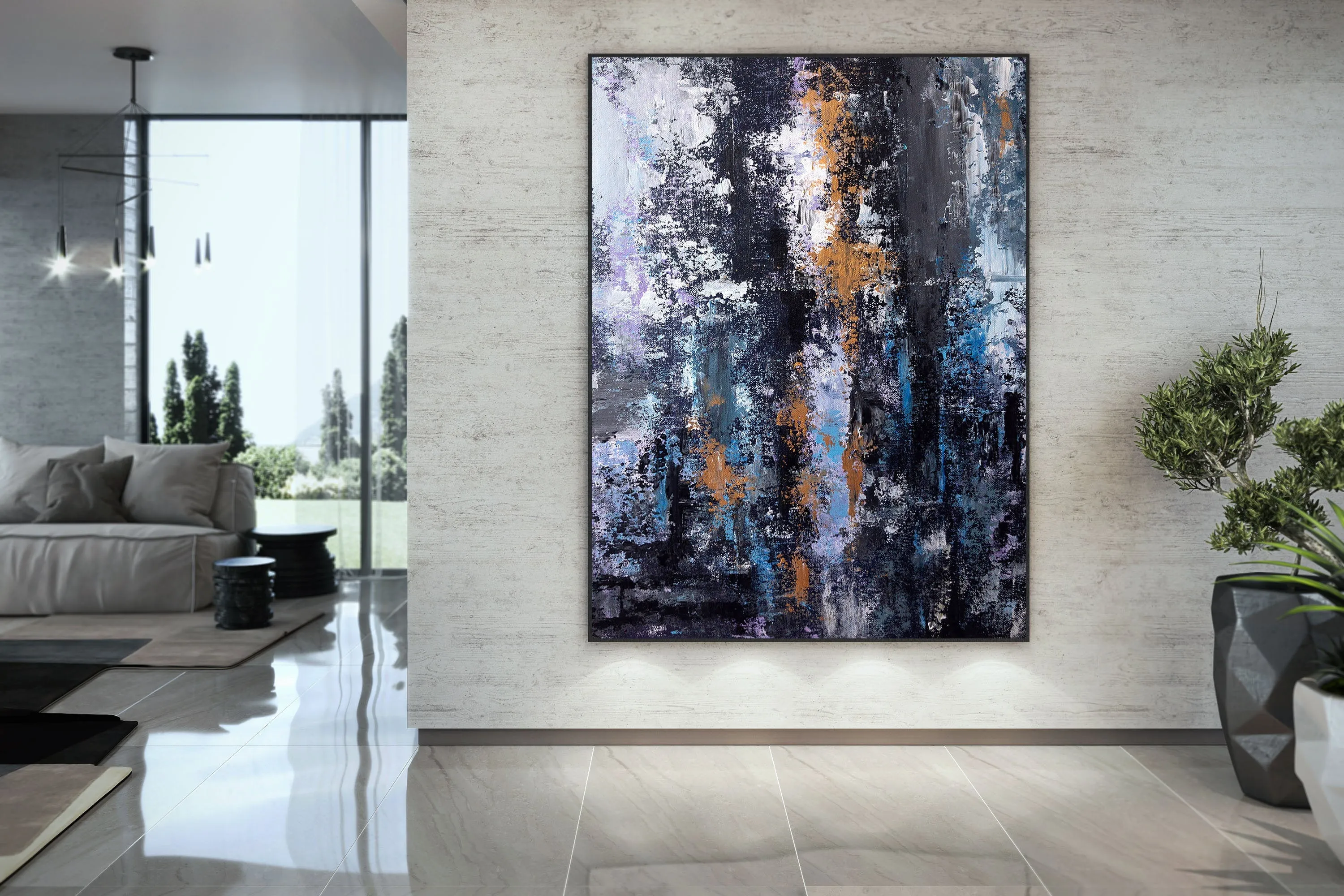 Black Gold Bedroom Wall ArtLarge Wall Art Office Wall Painting Dp020