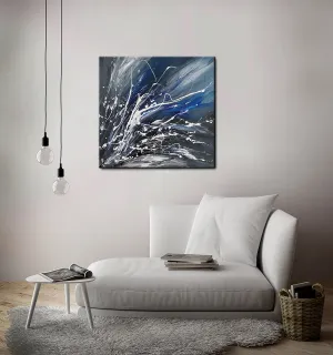 Black White Painting On Canvas Original Artwork For Sale, Modern Interior Decor - Unreal Beauty 4