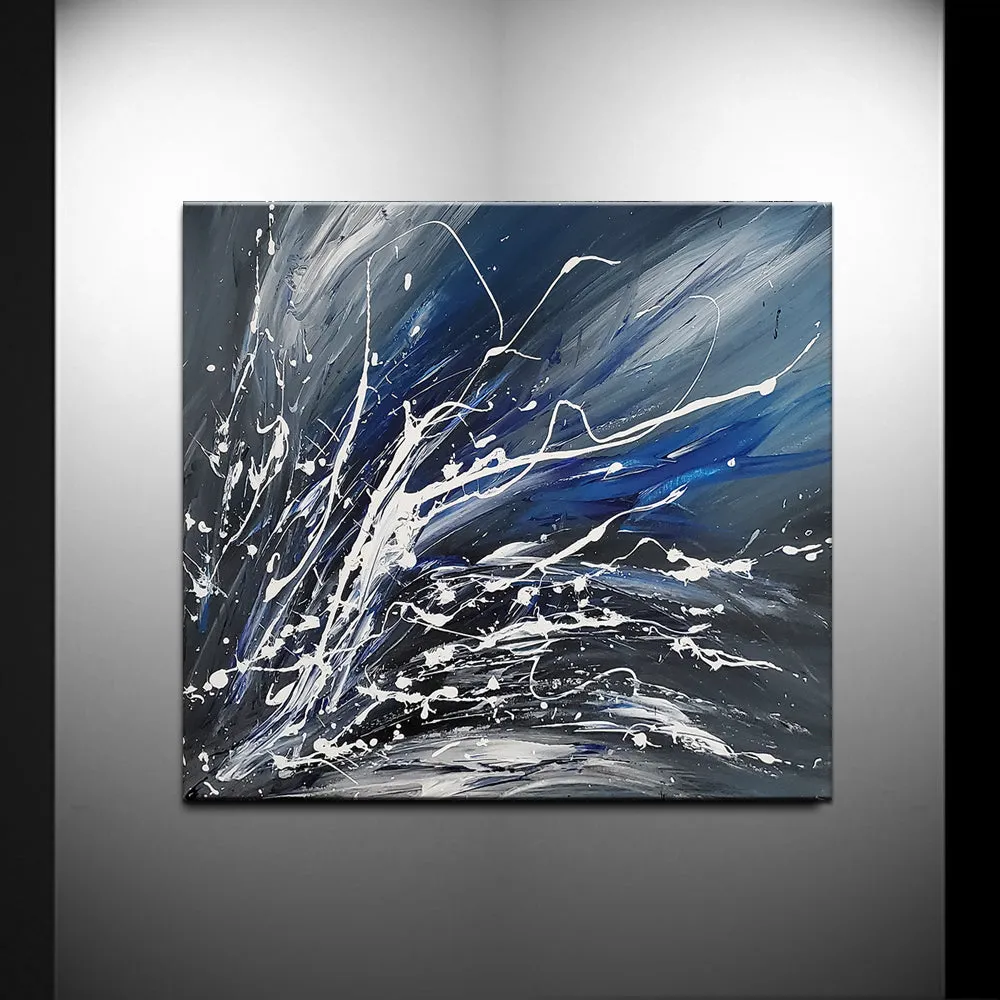 Black White Painting On Canvas Original Artwork For Sale, Modern Interior Decor - Unreal Beauty 4