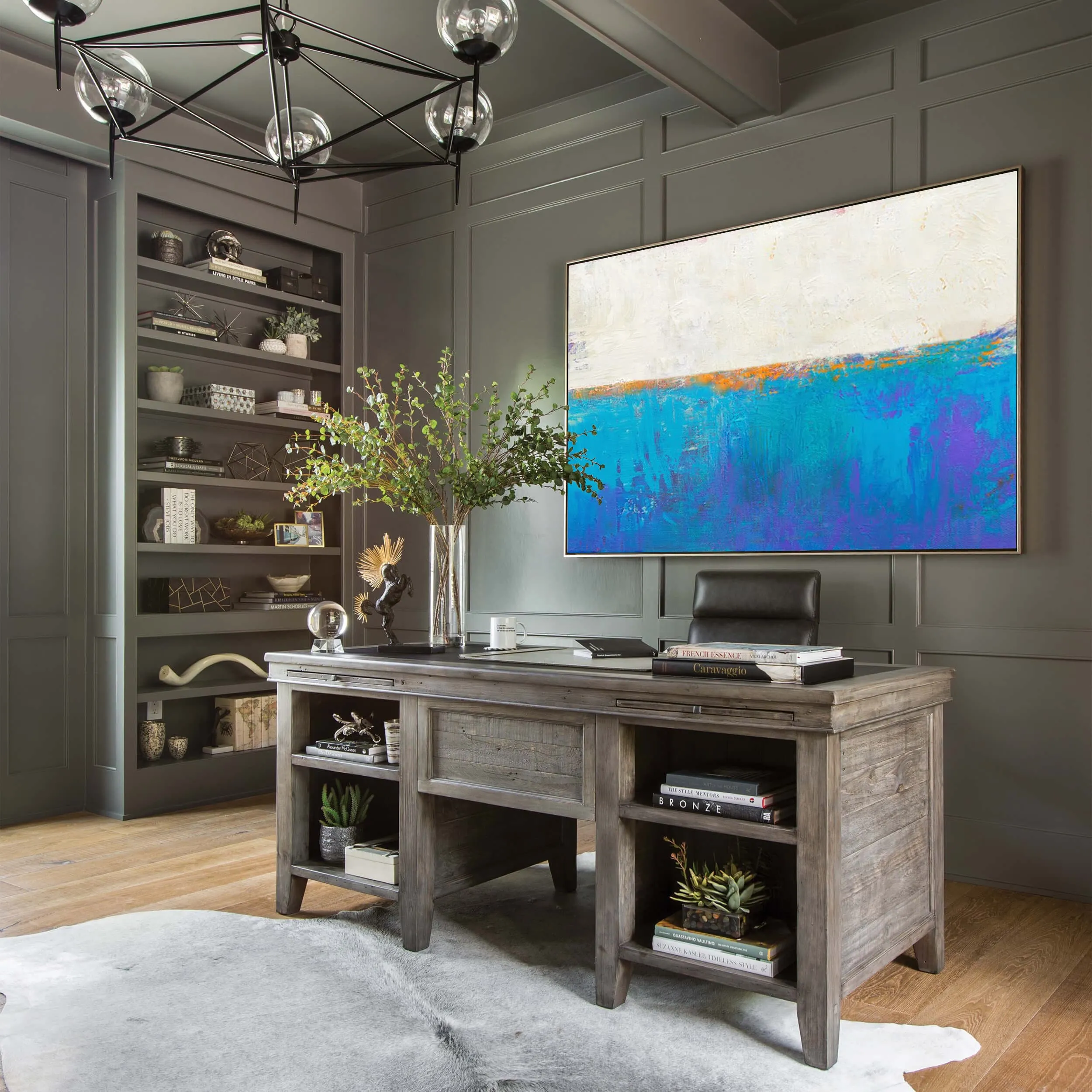 Blue Seascape Skyline Painting Big Painting for Living Room Np047