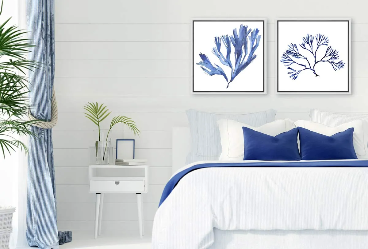 Blue Seaweed 2 | Hamptons Canvas Wall Art Print