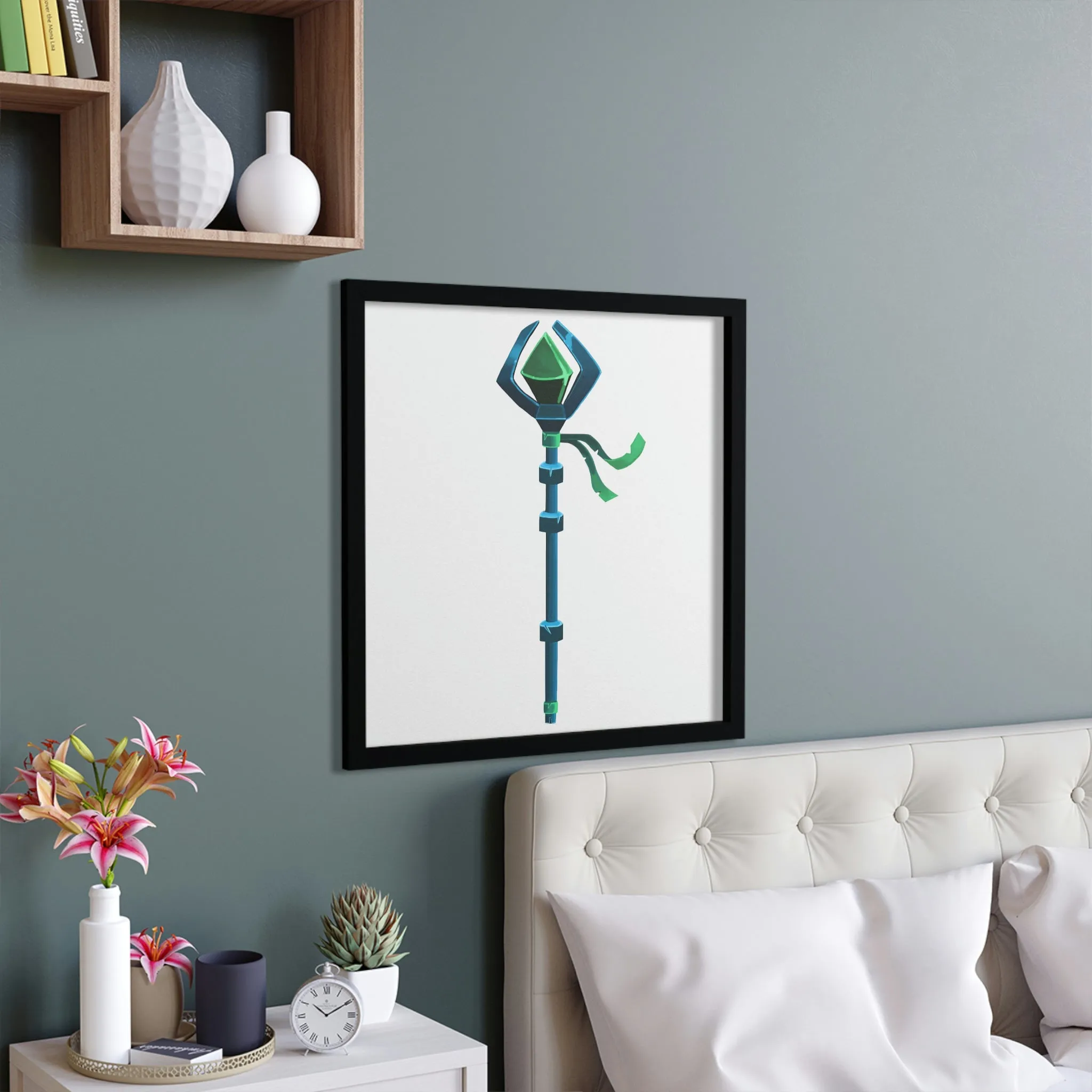Blue Staff Framed Poster