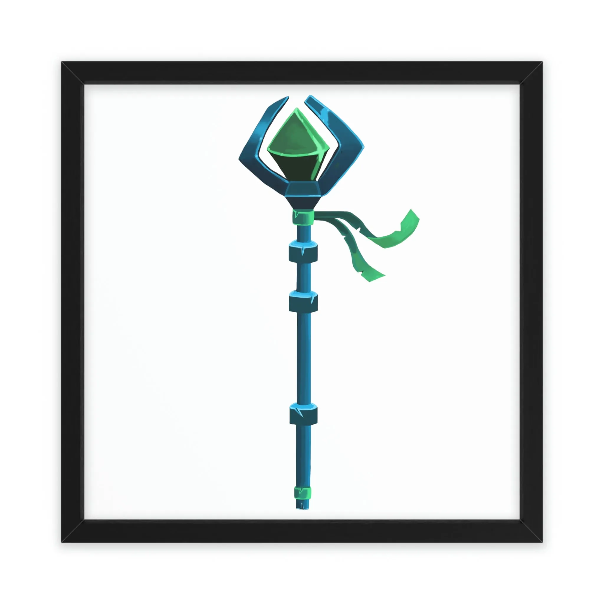 Blue Staff Framed Poster